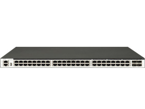 48 個 1GE Base-T 端口，4 個 10GE SFP+端口，三層以太網(wǎng)交換機
